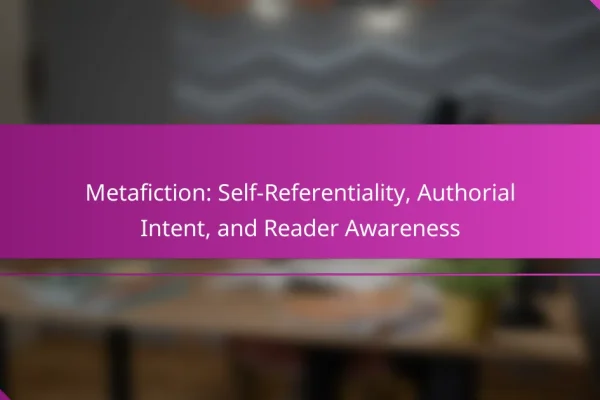 Metafiction: Self-Referentiality, Authorial Intent, and Reader Awareness
