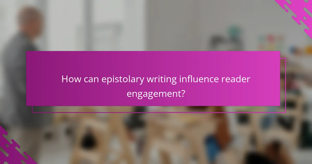 How can epistolary writing influence reader engagement?