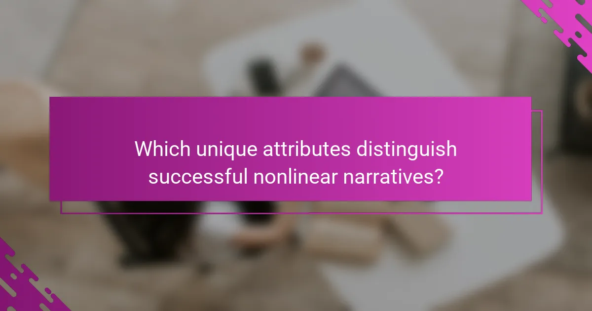 Which unique attributes distinguish successful nonlinear narratives?